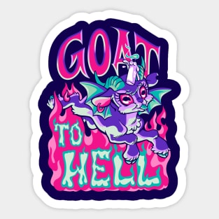 Goat to Hell ~ Cute Satanic Goat Sticker